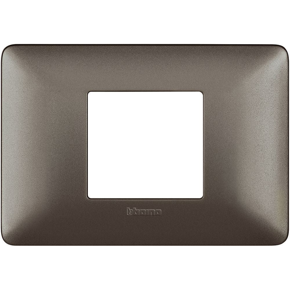 Bticino Matix 2-module frame in IRON color, dimensions 84mm x 120mm for support 503S/2A.
