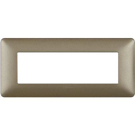 Placca Bticino Matix 6 posti in titanio AM4806MTA, misura 84mm x 191mm per supporto 506LSA.