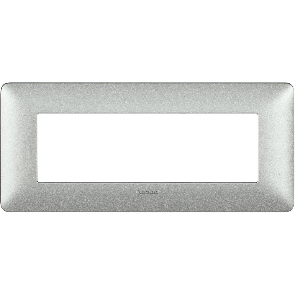Bticino Matix 6 posti placca in bianco calce, supporto 506LSA, dimensioni 84mm x 191mm, design elegante e funzionale.