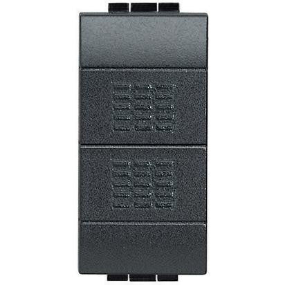Living Int. Doppio pulsante 1P NO - L4036, antracite, 10A 250Vac, moduli 1, tipo contatto 2, serie Livinglight.