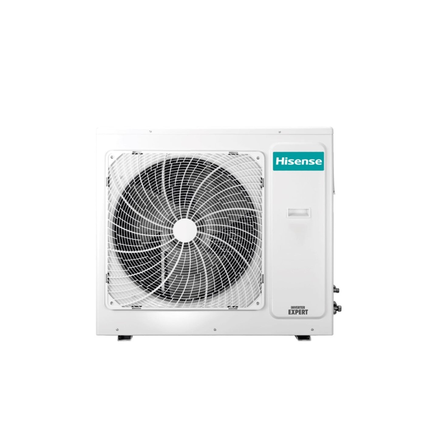 Hisense quadri split inverter air conditioner outdoor unit 4AMW105U4RAA with fan, designed for efficient cooling.