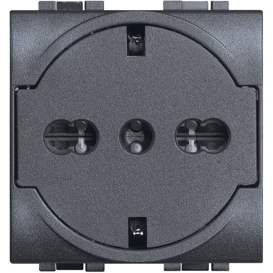 Presa elettrica schuko Bticino Livinglight antracite 10/16A con protezione universale.
