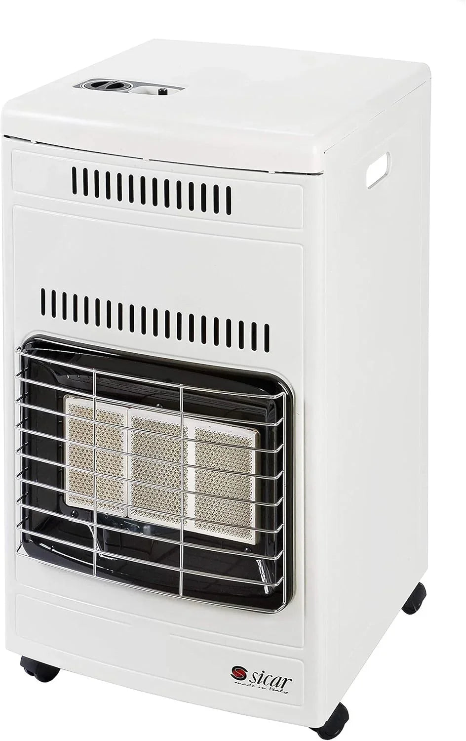 Stufa Infrarossi GPL SICAR Euro 90, 4200W, 3 Posizioni Riscaldanti, Sicurezza Avanzata, Bianca
