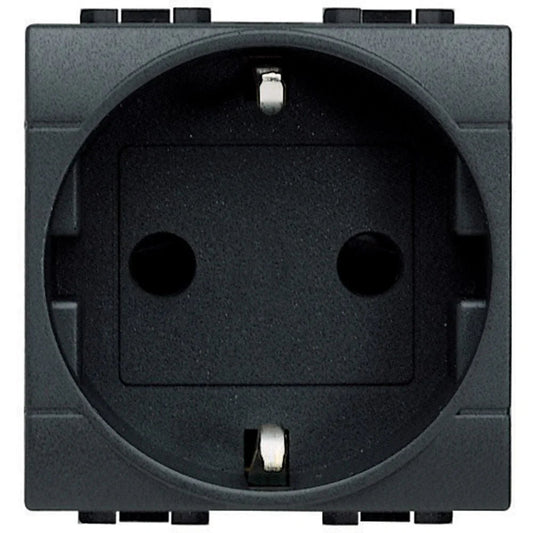 Presa 2P+T 16A 250 Vac - Standard Tedesco/Italiano - L4141, Design Antracite, Sicurezza Ottimale