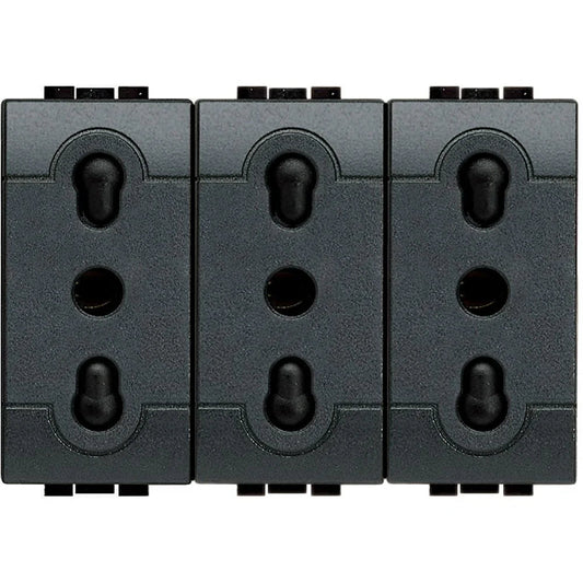 Bticino Livinglight L4180/3 - Presa Triplex 3 Prese Bipasso 10/16A Antracite