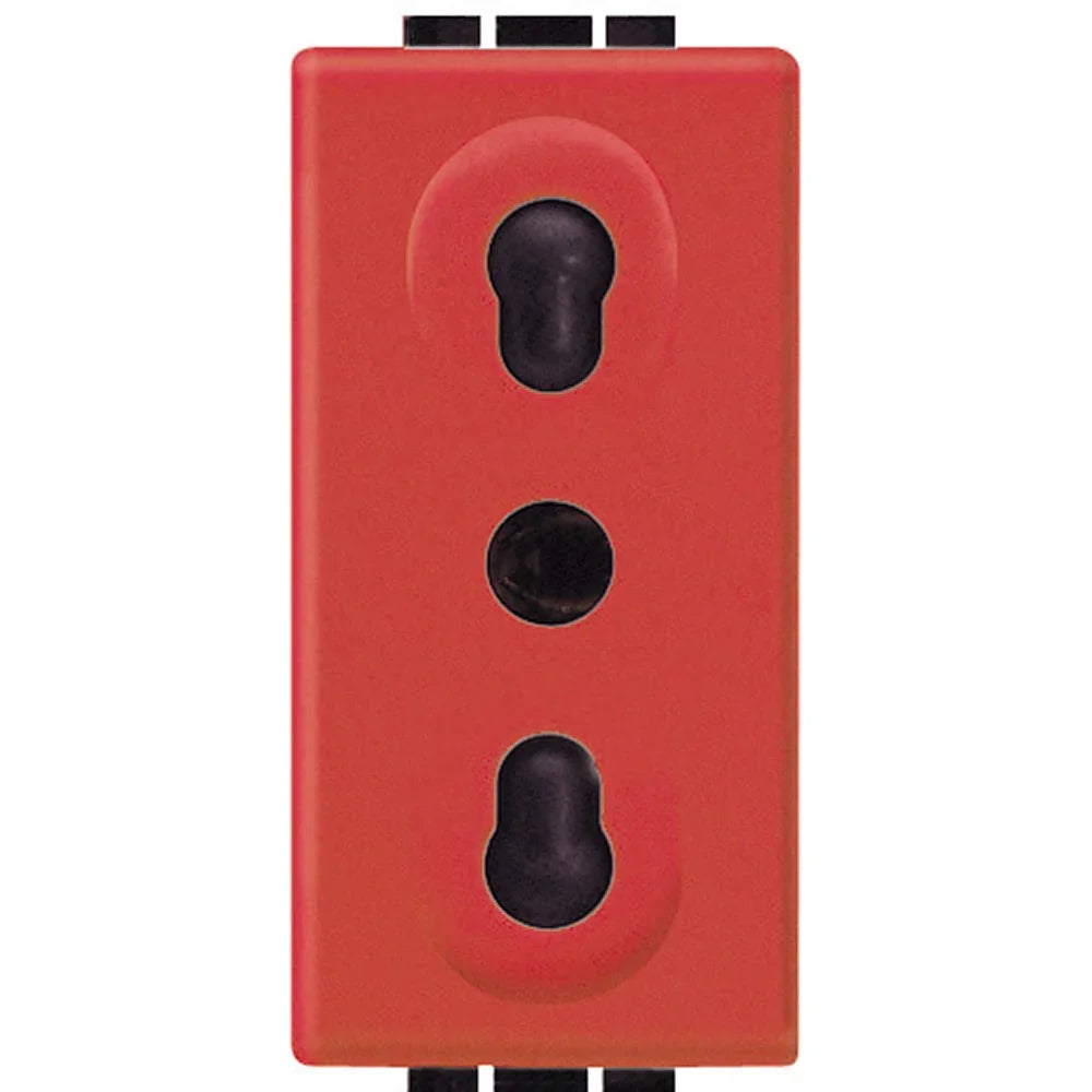 Presa 2P+T 10/16A 250Vac Rosso BTicino - Sicura e Facile Installazione - L4180R