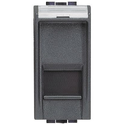 Bticino LivingLight RJ45 data socket category 6 UTP gray anthracite toolless IDC connection