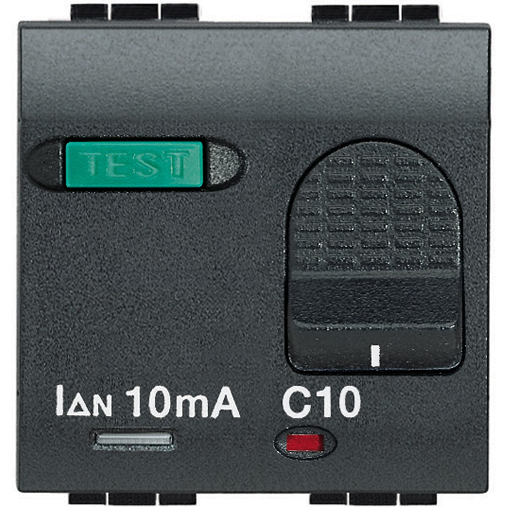 Interruttore magnetotermico differenziale salvavita 1P+N 6A - Antracite with test button and indicator