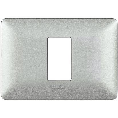 Placca Matix 1 Modulo BTicino AM4803M1TBC - Stile Elegante, Finitura Silver, Alta Resistenza