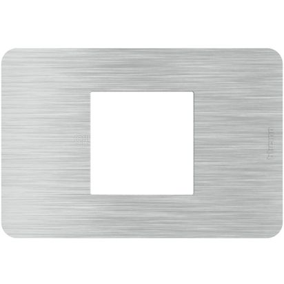Bticino MatixGO Placca 2 moduli centrati Aluminium  JA4819EA