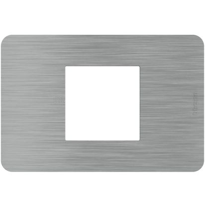 Bticino MatixGO Placca 2 moduli centrati Steel JA4819ES