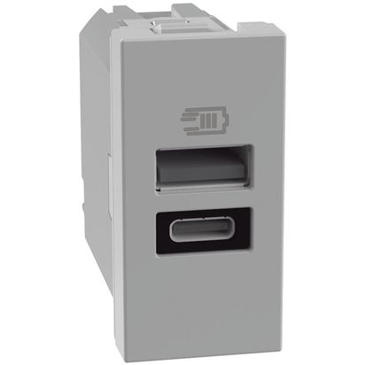 Bticino MatixGO Caricatore USB con una porta tipo A e una tipo C - 15W JG4191AC