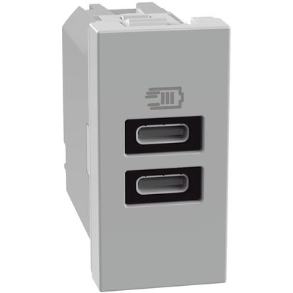 Bticino MatixGO Caricatore USB con due porte tipo C - 15W JG4191CC