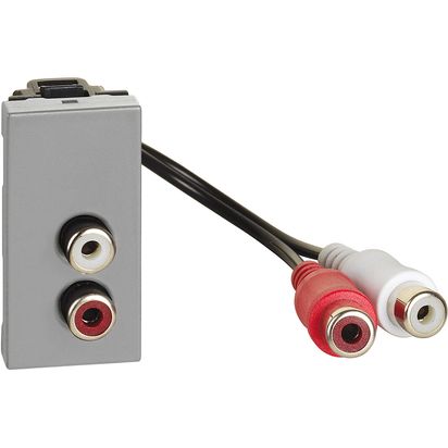 Bticino MatixGO Doppio connettore tipo RCA - con collari colore rosso e bianco JG4269R