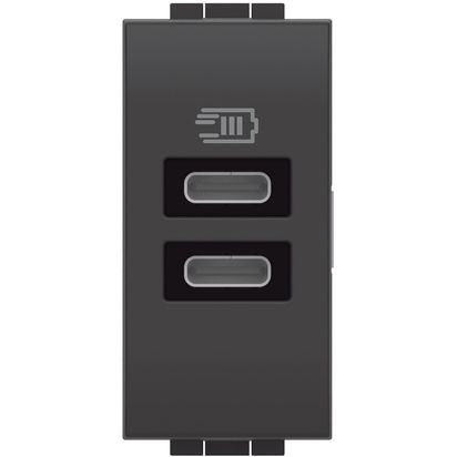 Bticino Living Light Caricatore USB tipo C con tensione 5 Vdc L4191CC