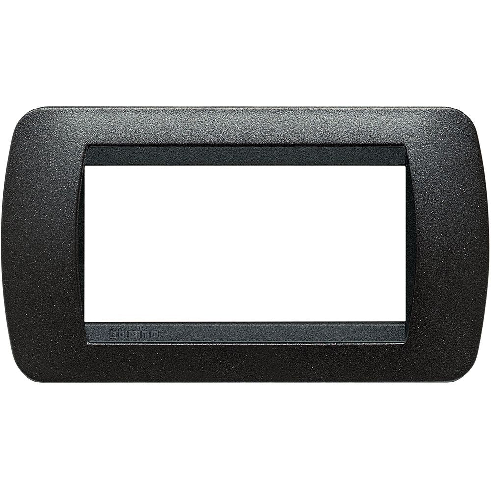 Bticino Placca Livinglight 4 moduli grafite nero - materiale metallo L4804GFN