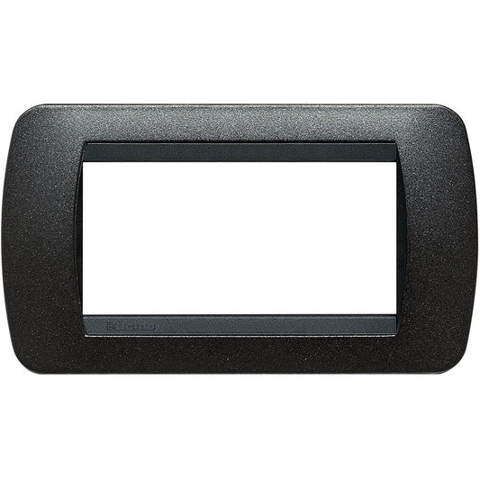 Bticino Placca Livinglight 4 moduli grafite nero - materiale metallo L4804GFN
