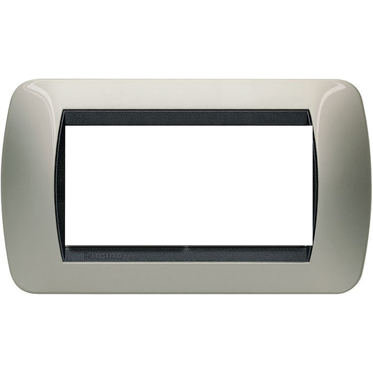 Bticino Placca Livinglight 4 moduli titanio chiaro - materiale metallo L4804TC