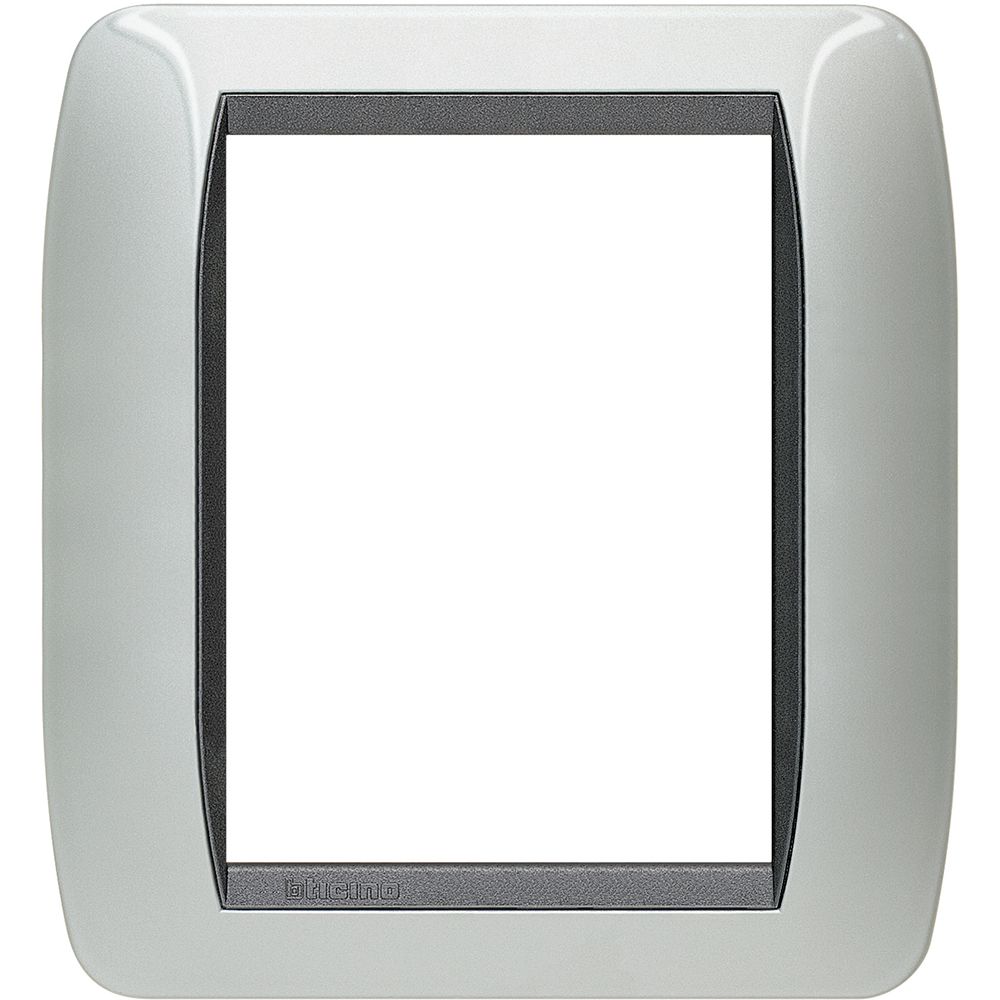 Bticino Placca Livinglight 3+3 moduli colore alluminio chiaro - materiale metallo L4826AL