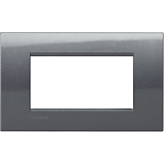 Placca 4 Moduli Bticino Livinglight Quadra Colore Acciaio Scuro - LNA4804AC