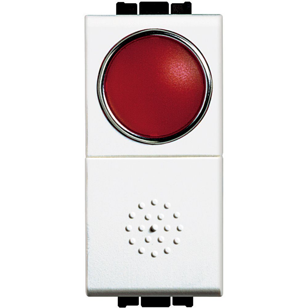 Bticino LivingLight Pulsante 1P - NO + portalampada rosso 10A N4038R