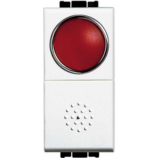 Bticino LivingLight Pulsante 1P - NO + portalampada rosso 10A N4038R