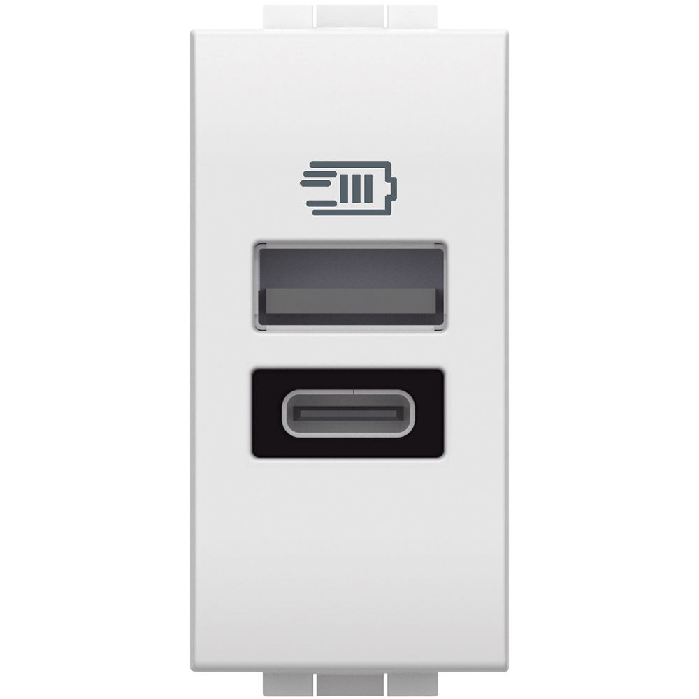 Bticino LivingLight Caricatore USB tipo A e C con tensione 5 Vdc N4191AC