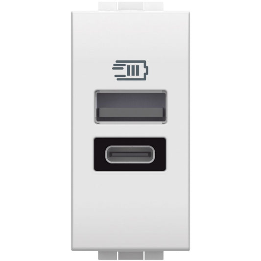 Bticino LivingLight Caricatore USB tipo A e C con tensione 5 Vdc N4191AC