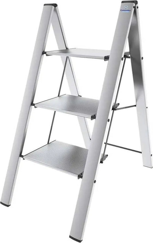 HERCULES Sgabello in Alluminio con gomma Antiscivolo Varie Misure
