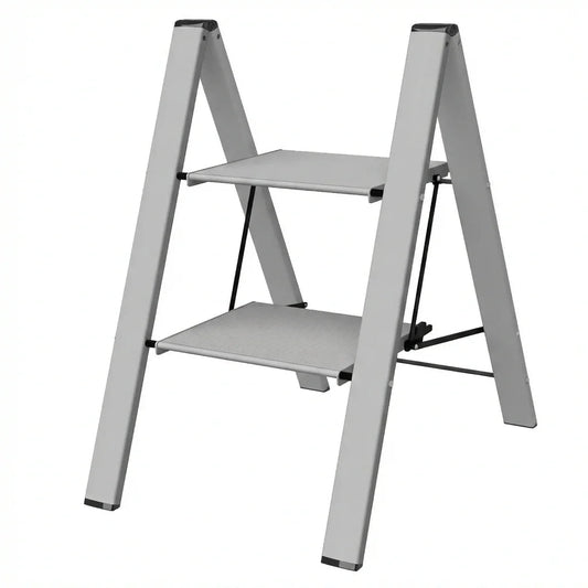 Sgabello Scala 2 Gradini Alluminio 46 Cm - SGA2GR.AL HERCULES, Antiscivolo e Leggero
